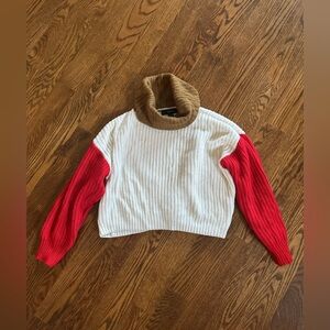 Forever 21 Colorblock Long Sleeve Turtleneck Sweater